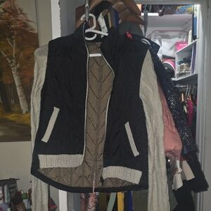 Democracy Quilted Jacket in Black and Tan